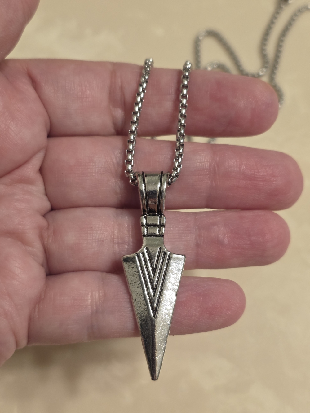 Silver Arrowhead Pendant Necklace